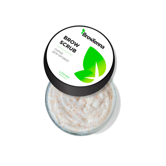 BrowXenna Enzyme Brow Scrub exfoliante profesional cejas limpieza suave pre‑tinte henna salon beauty 50 g envase