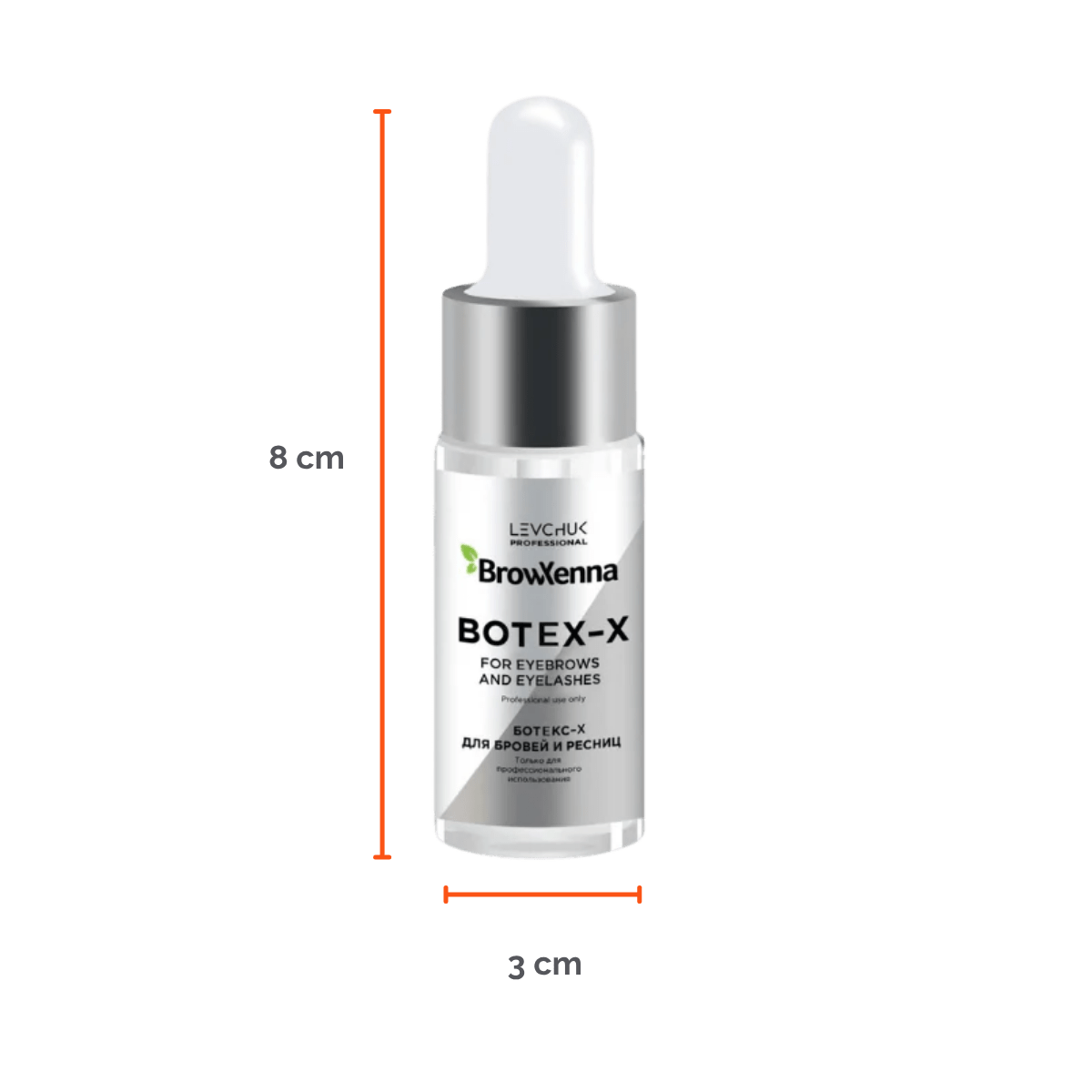 Frasco de 10 ml de BrowXenna Botex‑X, concentrado reparador con ceramidas para cejas y pestañas, restaura densidad, brillo y vitalidad tras tratamientos agresivos.