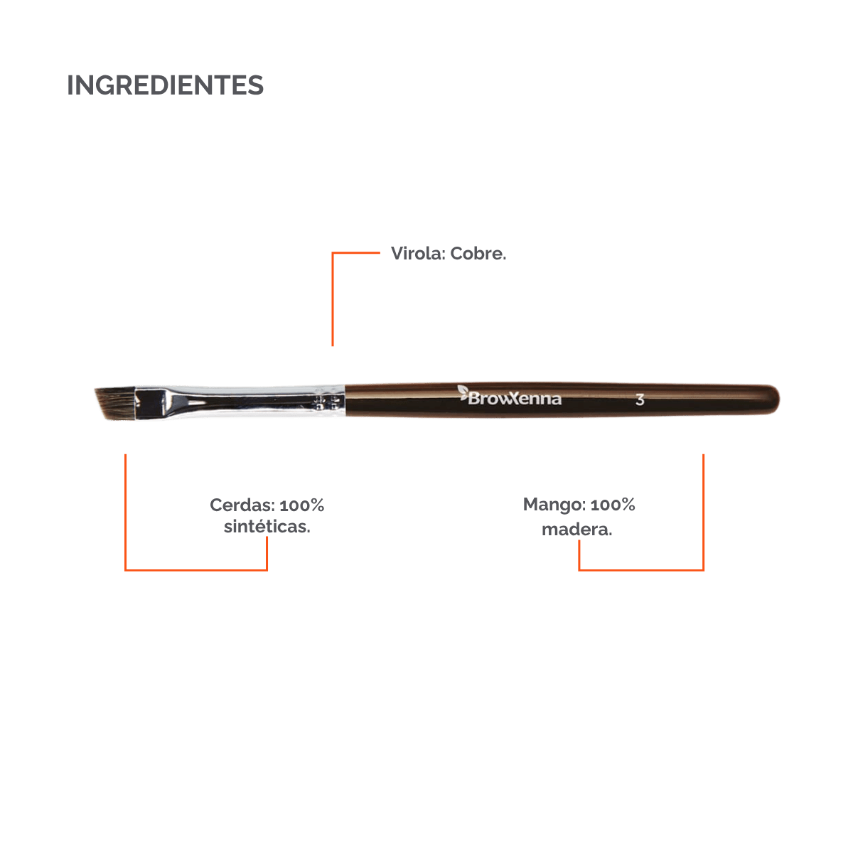 Brush superfine #3, BrowXenna® cerdas ultra finas y mango ergonómico diseñados para aplicación precisa de henna y maquillaje en cejas para técnicos de belleza exigentes.