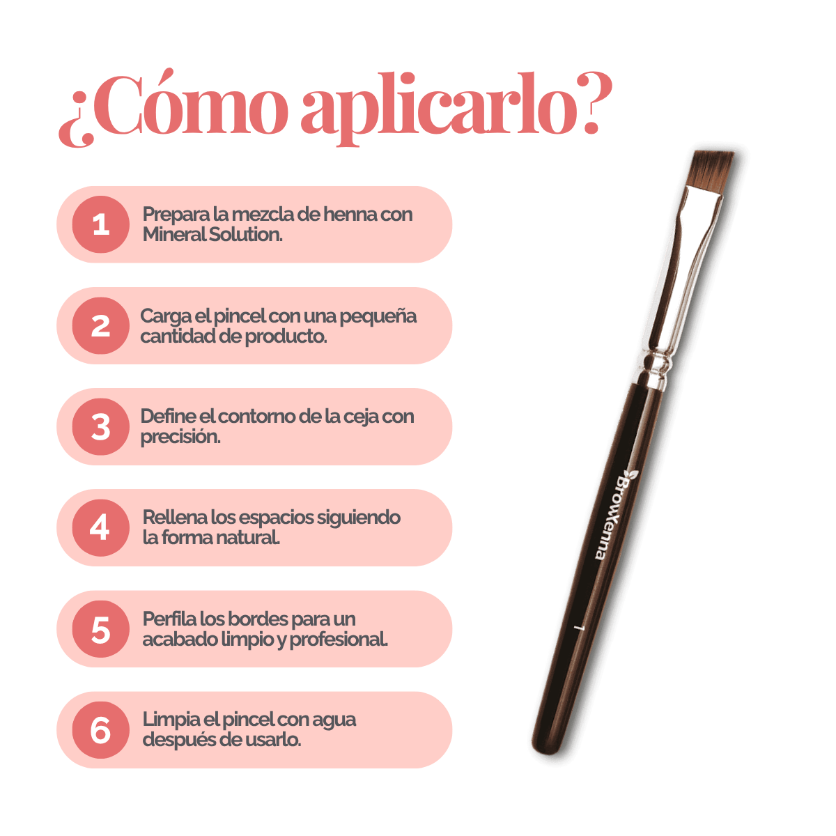 Brush superfine #1, BrowXenna® cerdas ultra finas y mango ergonómico diseñados para aplicación precisa de henna y maquillaje en cejas para técnicos de belleza exigentes.