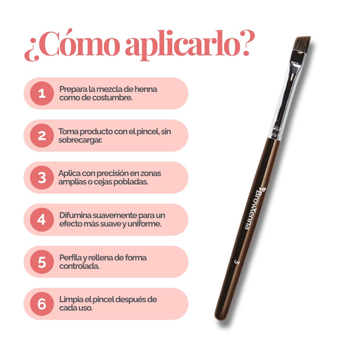 Brush superfine #3, BrowXenna® cerdas ultra finas y mango ergonómico diseñados para aplicación precisa de henna y maquillaje en cejas para técnicos de belleza exigentes.