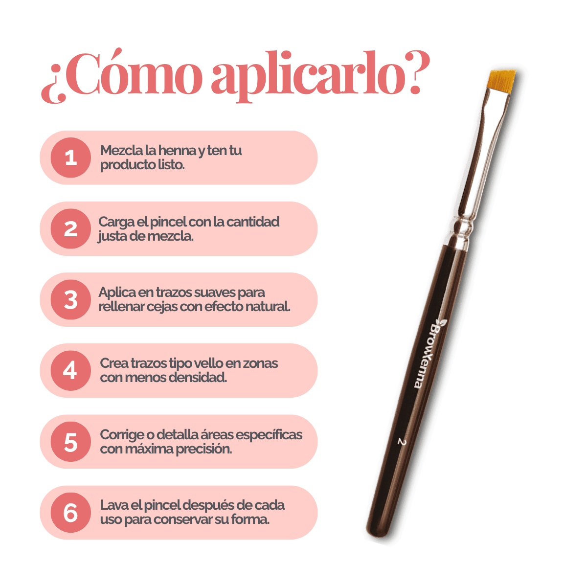 Brush superfine #2, BrowXenna® cerdas ultra finas y mango ergonómico diseñados para aplicación precisa de henna y maquillaje en cejas para técnicos de belleza exigentes.