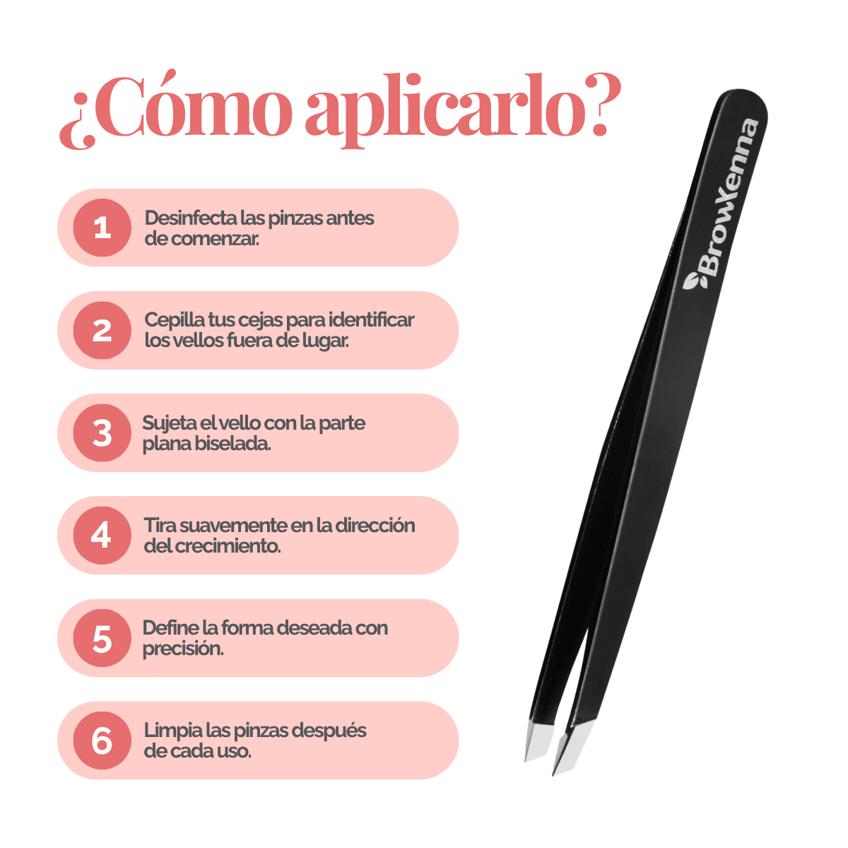 Pinzas Profesionales para Cejas BrowXenna® con punta biselada y afilado manual para depilación de precisión técnica