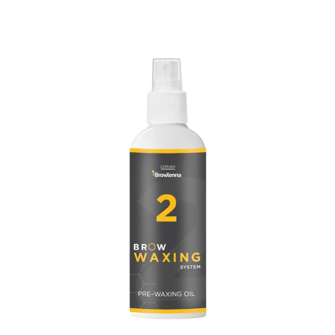 BrowXenna® Pre-Waxing Oil Step 2, aceite profesional pre-depilatorio para cejas, ideal para estudios de belleza y técnicos especializados.