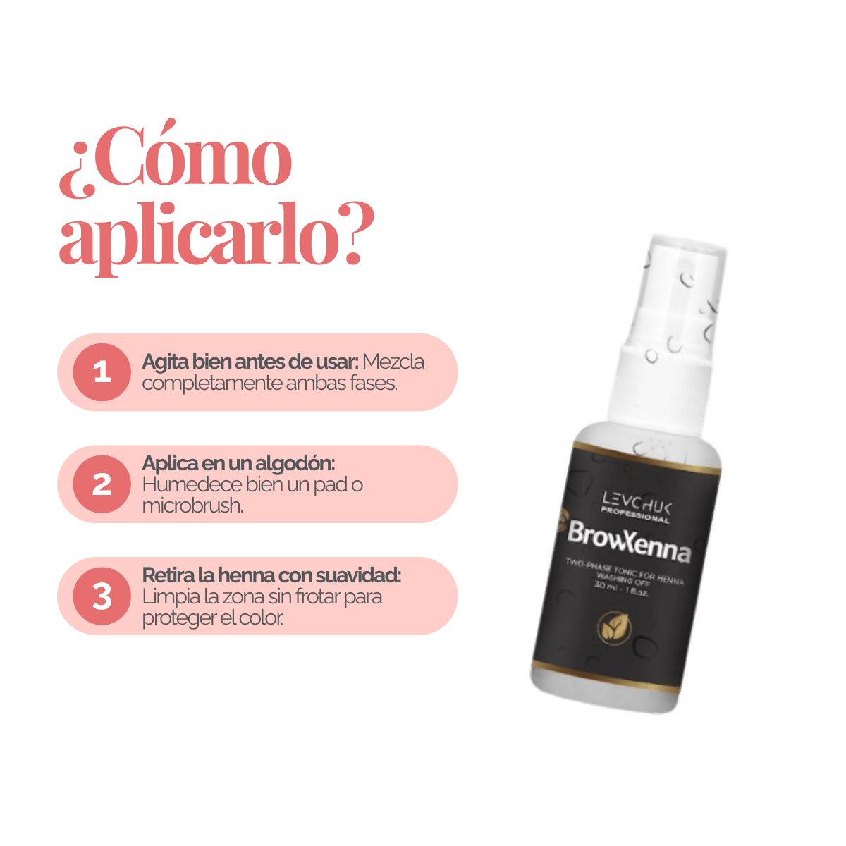 Two Phase Tonic BrowXenna 30 ml-solución bifásica profesional para eliminar henna y tintes de cejas de forma efectiva, suave e hidratante, ideal para preparaciones y correcciones en cabina.