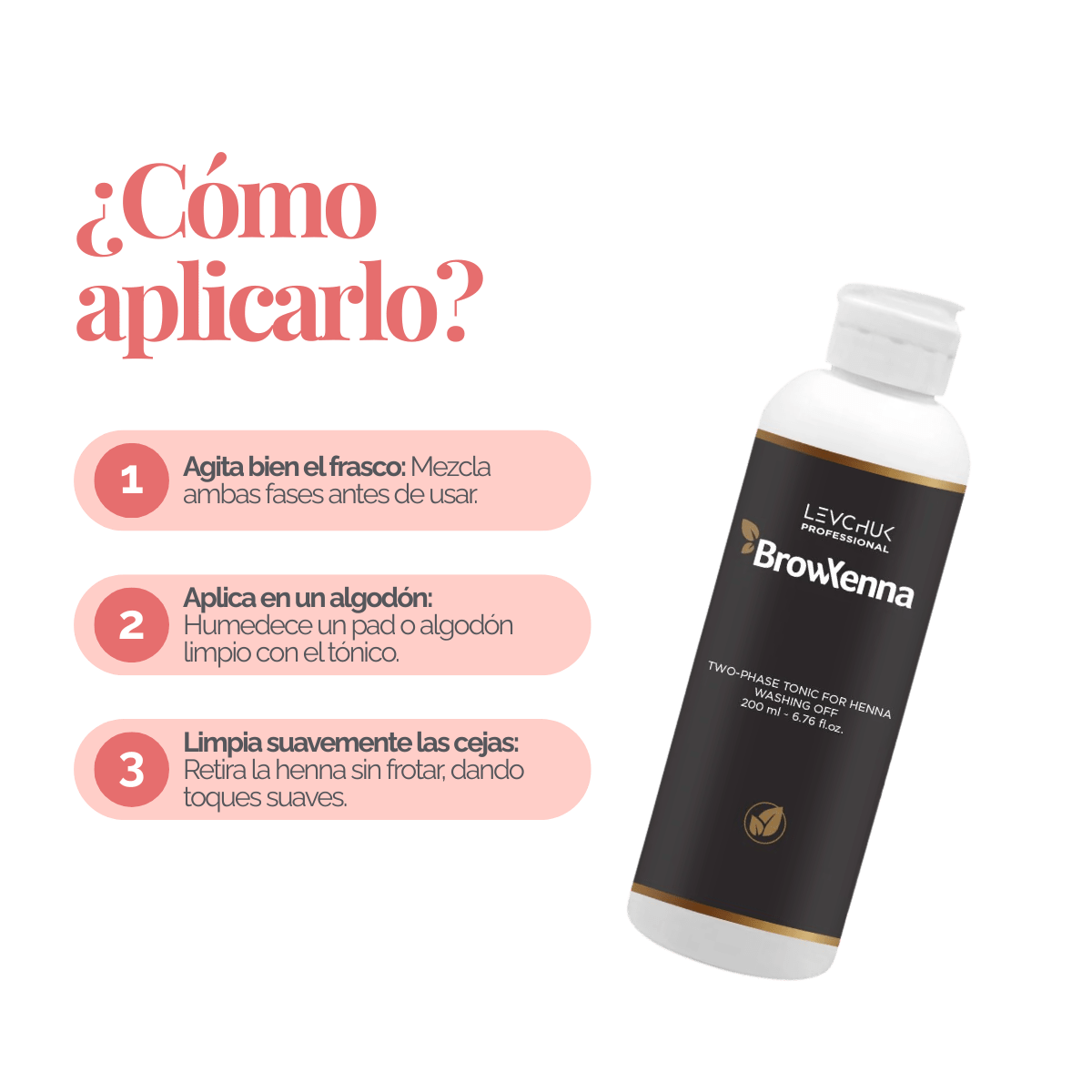 Two Phase Tonic BrowXenna 200 ml-solución bifásica profesional para eliminar henna y tintes de cejas de forma efectiva, suave e hidratante, ideal para preparaciones y correcciones en cabina.