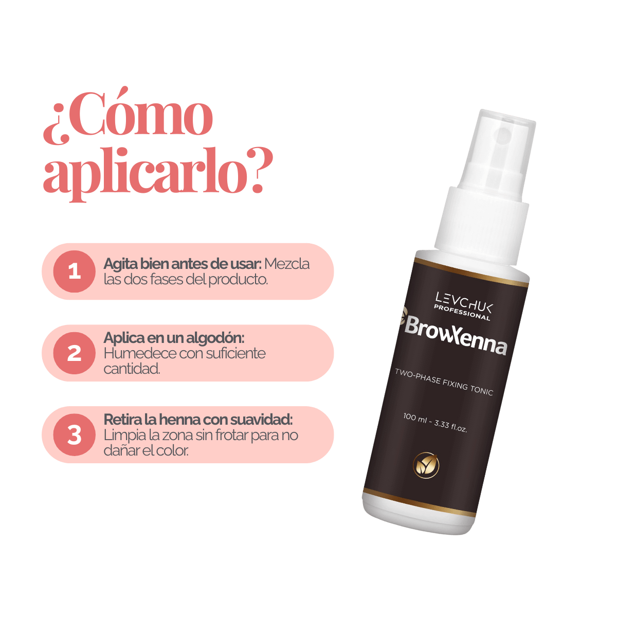 Two Phase Tonic BrowXenna 100 ml-solución bifásica profesional para eliminar henna y tintes de cejas de forma efectiva, suave e hidratante, ideal para preparaciones y correcciones en cabina.