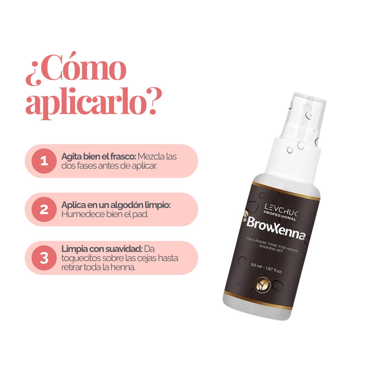 Two Phase Tonic BrowXenna 50 ml-solución bifásica profesional para eliminar henna y tintes de cejas de forma efectiva, suave e hidratante, ideal para preparaciones y correcciones en cabina.