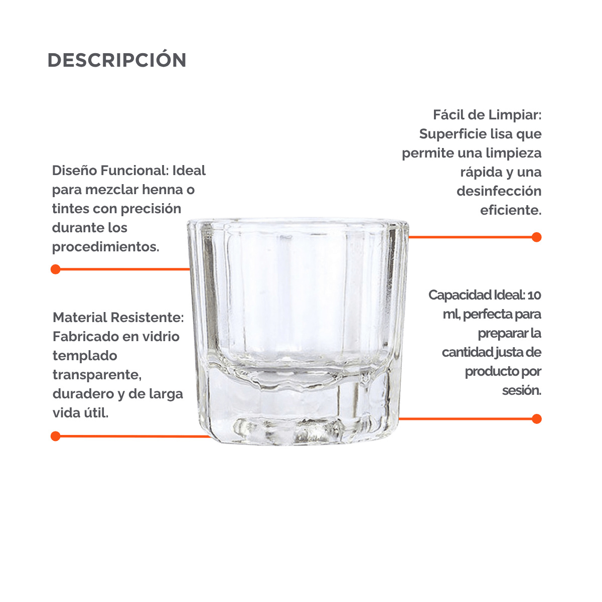 Vaso de Vidrio para Mezclar Henna/Tinte - BrowXennamx
