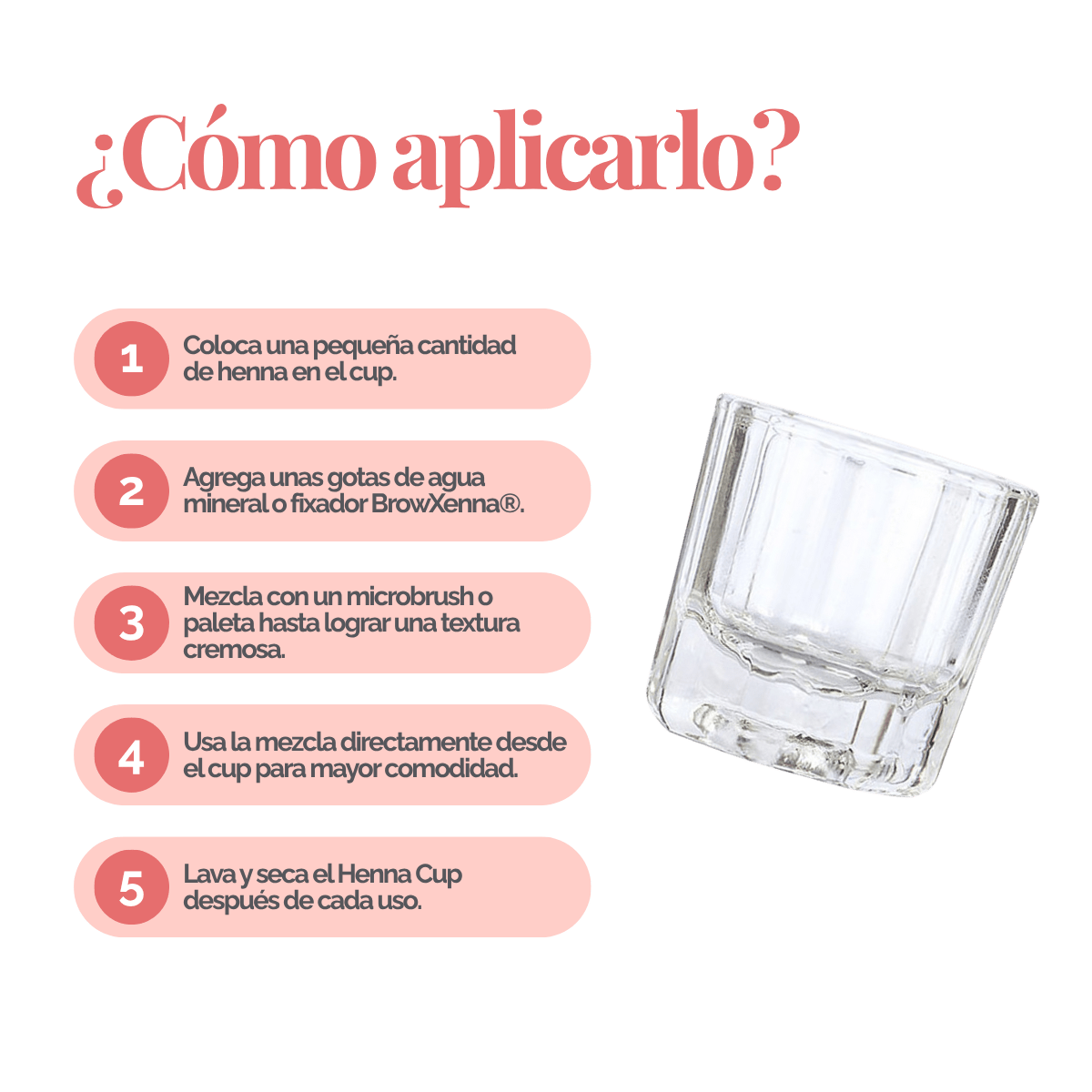 Vaso de Vidrio para Mezclar Henna/Tinte - BrowXennamx