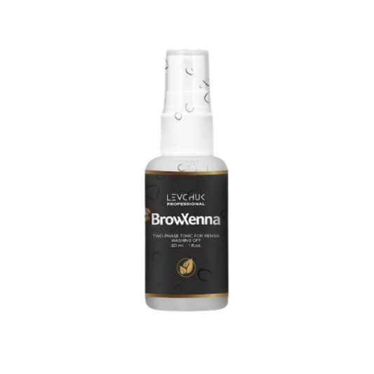 Two Phase Tonic BrowXenna 30 ml-solución bifásica profesional para eliminar henna y tintes de cejas de forma efectiva, suave e hidratante, ideal para preparaciones y correcciones en cabina.