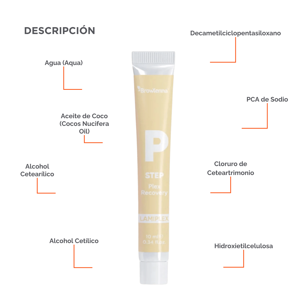 BrowXenna Plex Bond Recovery – suero regenerador profesional que restaura enlaces capilares y protege el vello durante y después de tratamientos químicos para cejas y pestañas.