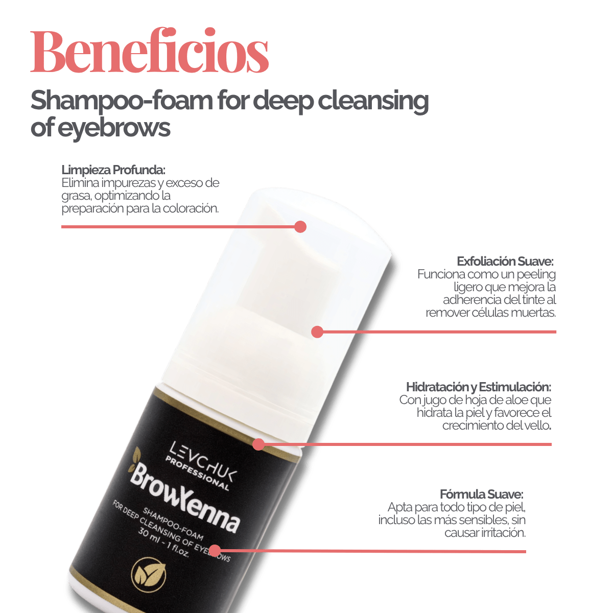 Espuma limpiadora profunda para cejas y pestañas - BrowXennamx