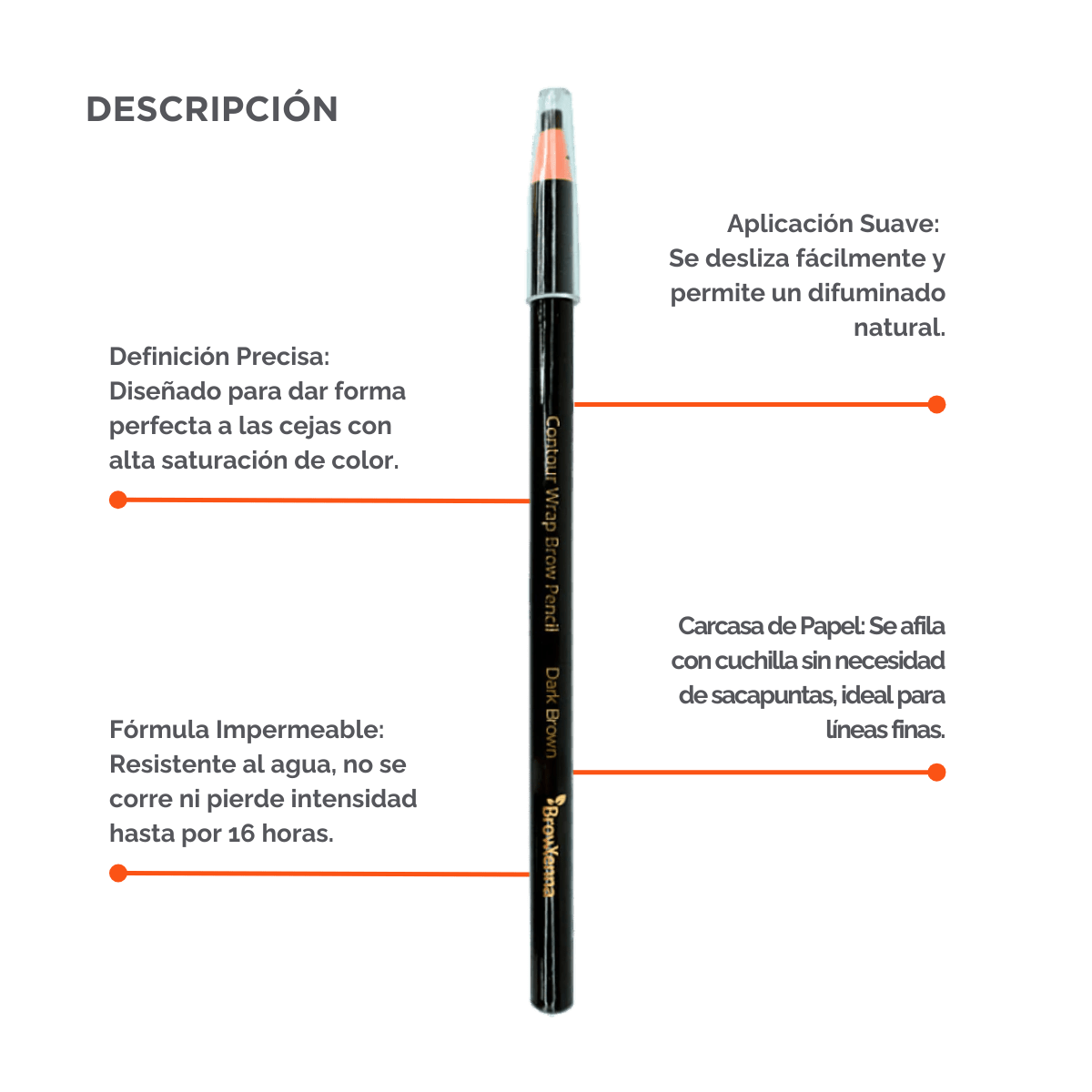 Lápiz Profesional para Cejas Contour Wrap BrowXenna® - BrowXennamx