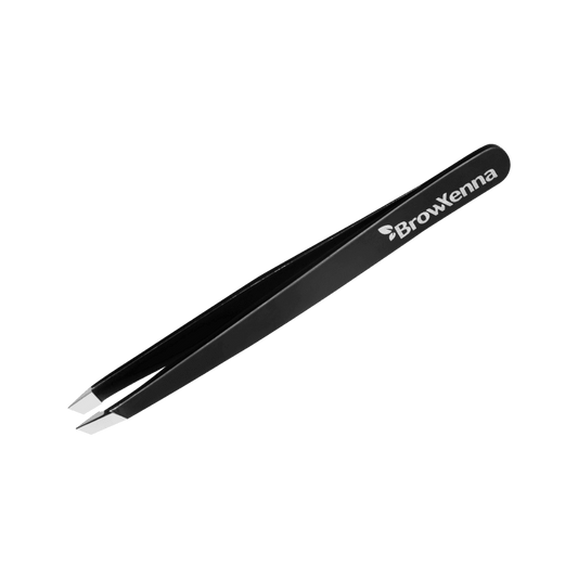 Pinzas Profesionales para Cejas BrowXenna® con punta biselada y afilado manual para depilación de precisión técnica