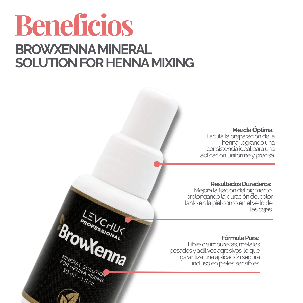 Solucion Mineral BrowXenna - BrowXennamx
activador profesional y puro, formulado para mezclar con henna de cejas, que potencia la pigmentación y duración sin impurezas.