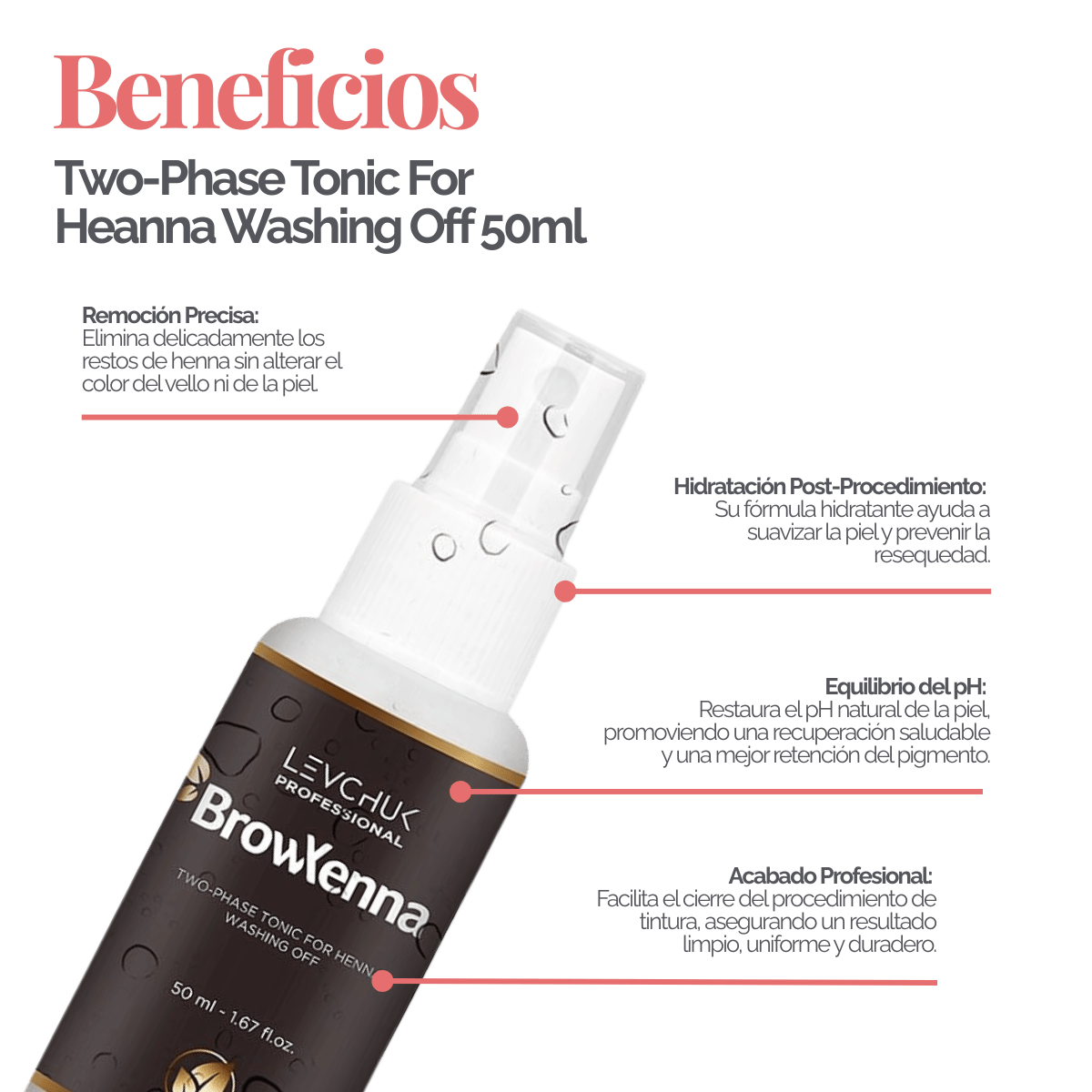 Two Phase Tonic BrowXenna 50 ml-solución bifásica profesional para eliminar henna y tintes de cejas de forma efectiva, suave e hidratante, ideal para preparaciones y correcciones en cabina.